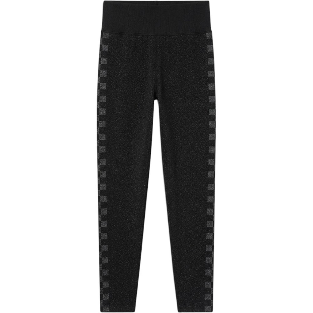 PINK Active Leggings Womens M Seamless High Waist Black Silver Checkered EUC